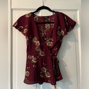 Floral Wrap Top